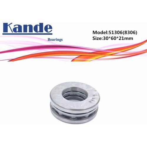Kande 51306 8316 30x60x21 bearing 1pc Flat Thrust Ball Bearing Axial thrust bearing 51306