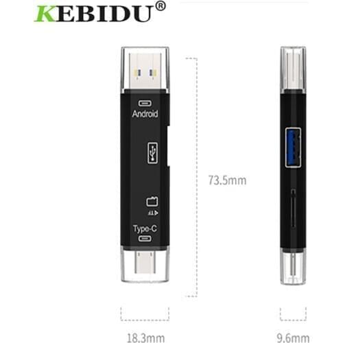 Kebidu All In 1 USB 3.1 OTG Card Reader for Micro SD TF Card Reader Type C USB C Micro USB Memory Support Mac10 Win7/8/xp/vista