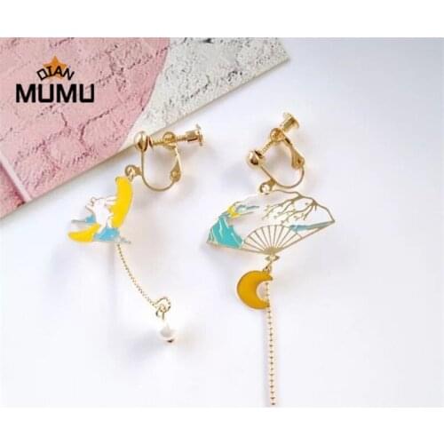 Chinese Style Earrings Asymmetrical Lotus Koi Rabbit Cat Earrings Elegant Hollow Earrings Ear Clips For Woman Luxury Gifts