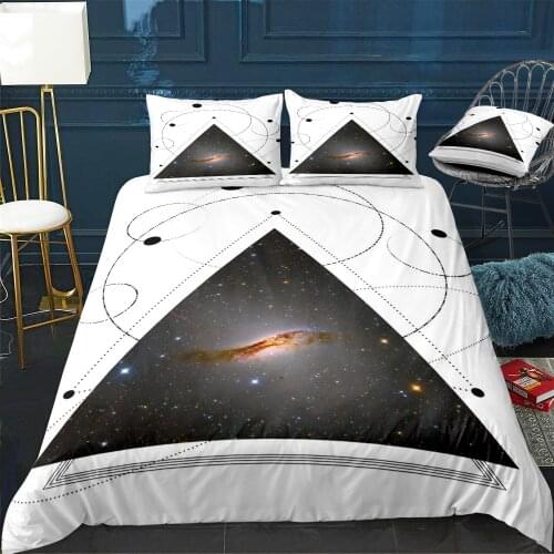 Geometric Galaxy Bedding Set For Bedroom Soft Bedspreads For Double Bed Home Duvet Cover Quality Quilt Cover+Pillowcasex2