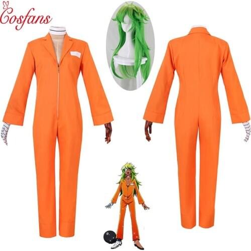 2019 Detentionhouse Nanbaka Niko No.25 Prison Clothes women men Cosplay Costume Halloween Cosplay Costume wig and gloves bandage
