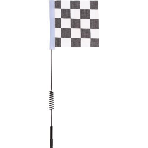 Metal Decorative Antenna with White & Black Flag for 1:10 Traxxas HSP Redcat Rc4wD Tamiya Axial SCX10 D90 HPI RC Crawler Car