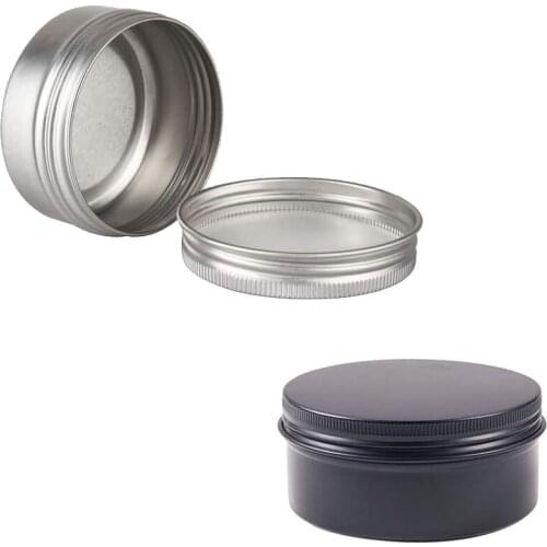 24pcs 50g Metal Aluminum Round Tin Cans Box 50ml Silver Empty Cosmetic Cream Jar Pot Case Screw Thread Lid Lip Balm Container