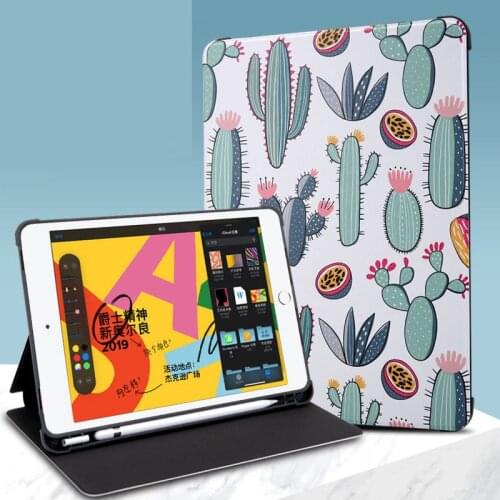 Cute Printing Smart Cover for iPad Pro 12.9 2018 2020 4th Generation Shockproof Case Soft TPU Back Cover with Pencil Slot