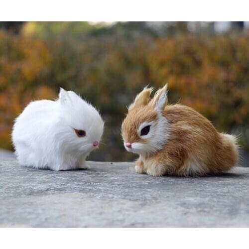 Stuffed Animals Simulation Rabbit Bunny Plush Toys Cute White&Brown&Yellow&Gray Birthday Gift 10*12*7CM Kids Decoration Rabbits