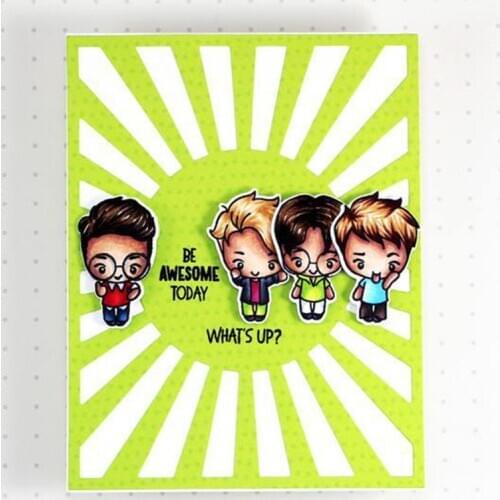 Whats Up Boys Set Clear Stamps Seal for Scrapbooking Decorative Album Paper Cards Making Paper Crafts Transparent Stamps 4*6in