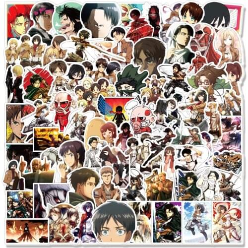 10/50/108Pcs/Pack Attack On Titan Anime Stickers Laptop Guitar Motorcycle Luggage Skateboard Bicycle Waterproof Sticker Kid Toys