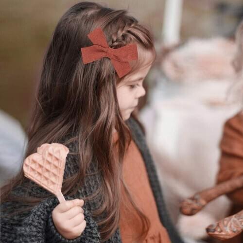 Oaoleer Baby Hair Clips Cotton Girls Kids Bows Hairpins Infant Autumn Winter Barrette Butterfly Children Party Hair Accessories