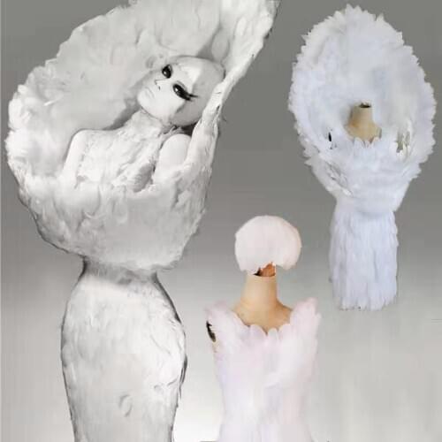 Feather shell wings Costume burning man 2019 white angel adults wings Photo Prop Wedding Party Birthday