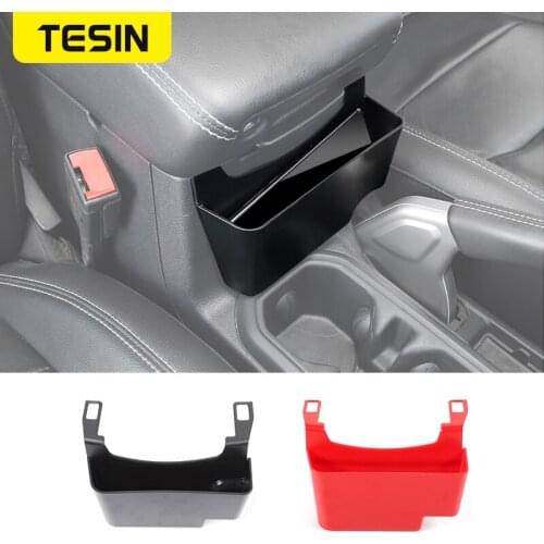 TESIN Stowing Tidying Car Rear Armrest Storage Box Organizer Barrel Case For Jeep Wrangler JL JT 2018+ Car Interior Accessories