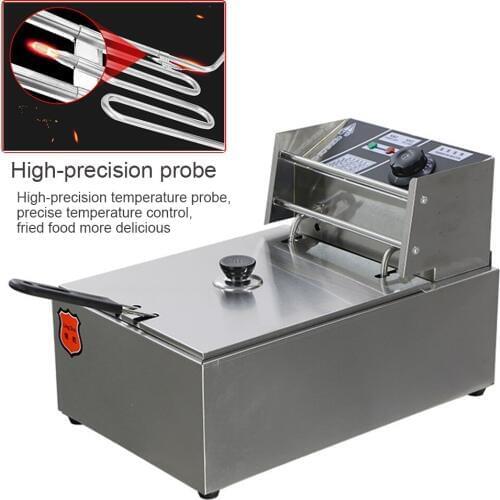 Stainless Steel Commercial Single Cylinder Deep Fryer Multi-functional Canteen Fryer Fries Fried Chicken Furnace Frying Machine