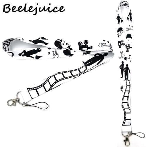 24pcs Chaplin comedy 90s vintage Neck Strap Lanyards ID badge card holder keychain Mobile Phone Strap Gifts decorations