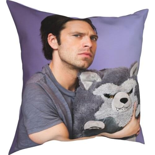 Sebastian Stan Handsome Man Pillowcase Printed Polyester Cushion Cover Gift Pillow Case Cover Home Dropshipping 40X40cm