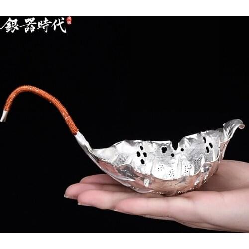 Silver age sterling silver 999) accessories mulberry leaf tea strainer kung fu tea tea portable screen