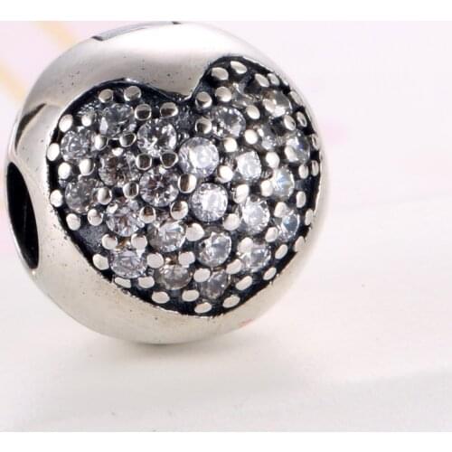 S925 Silver Bead DIY Jewelry Love Of My Life Clips Stoppers Charm fit Lady Bracelets Bangle Pave Clear CZ