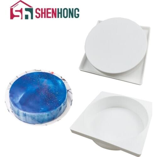 SHENHONG Round Silicone Cake Mold 3D Art Mousse Kitchen Desserts Bakeware Pastry Mould Non-stick Muffin Brownie Baking Tools