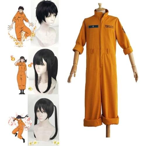 Shinra Kusakabe Cosplay Costume Enn No Shouboutai Fire Force Jumpsuit Maki Oze Cosplay Wig Kotatsu Tamaki Fire Service