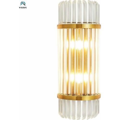 Modern Luxury Gold Steel Lustre E14 Led Wall Scones Living Room Sofaside Wall Lamp Glass Shades Luminarias Lighting Fixtures