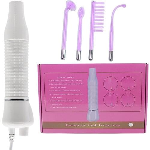 High Frequency Facial Device Electrotherapy Wand Glass Tube Bactericidal Tag Spot Acne Remover Hair Facial Body Spa Beauty Care