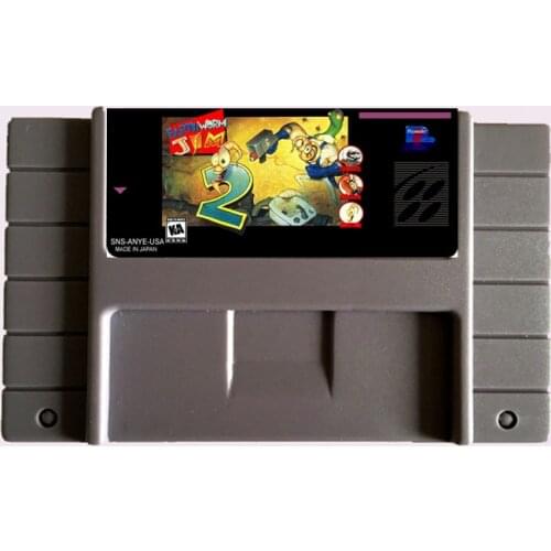 High Quality 16 Bit Earthworm Jim 2 NTSC Big Gray Game Card For USA Version Game Player