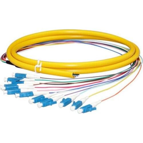 High Quality LC 12 Cores Optical Fiber Pigtail FTTH LC UPC 12 Core Simplex mode Fiber Optic Pigtail