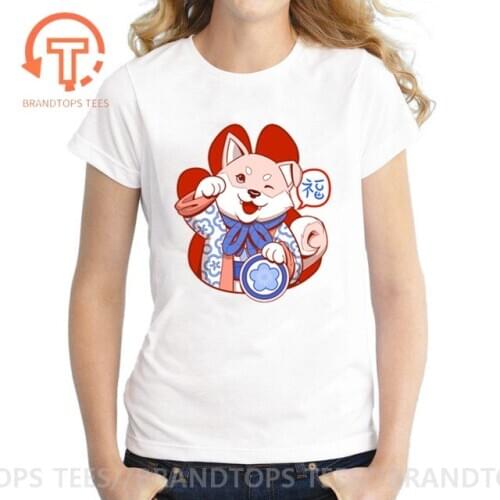 Funny Cute Animal Akita Tshirts Shiba Inu T Shirts Funny Graphic Korean Clothing Top woman T-shirt Male Lucky Dogs Tees Harajuku