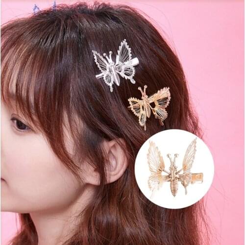 Electroplating Alloy Butterfly Hair Clip for Lady girls Headwear hairpins Hair Accessories for women acsesorios para el cabello