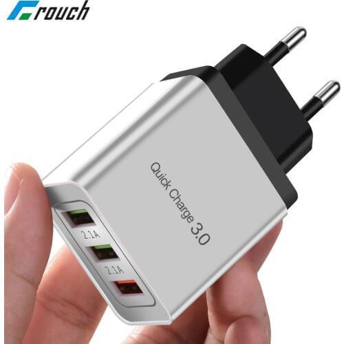 18W QC 3.0 Fast Usb Wall Travel Charger Quick Charge 3.0 Multi Usb Mobile Phone Charger 3 Ports EU US Plug Portable Fast Charger