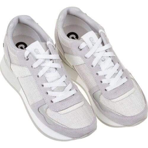 Sneakers wedge white interior with gray women Gioseppo, sports woman, spring