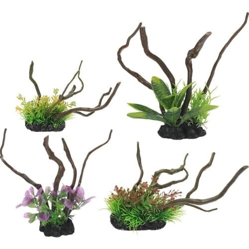 1pcs Aquarium Decoration Fish Tank Underwater Fish Tank Ornament Plastic Bonsai Aquatic Landscape Aquarium Accessories