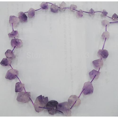 1 String/Lot 15.5" Length Nature Raw Amethystt Loose Bead Necklace Chain Designs size 5-12mm