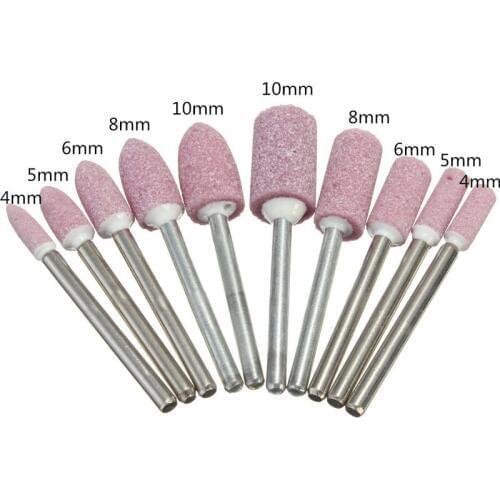 10pcs 1/8inch Mini Shank Abrasive Mounted Stone Polish Grinding Wheel Rotary Tools