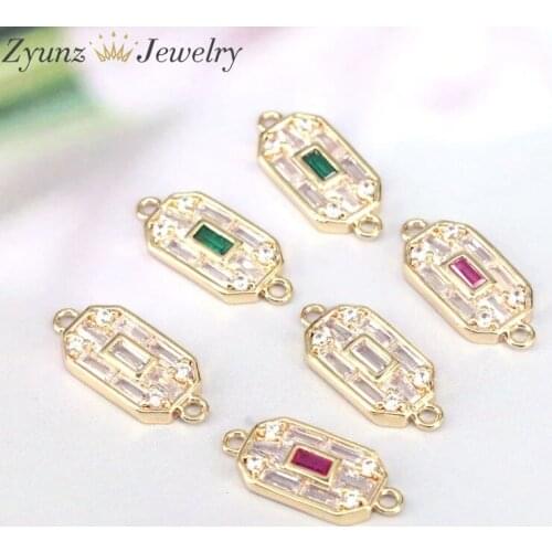 10PCS, Micro Pave CZ Bar Connector Fit For Making Bracelets Necklaces Jewelry Accessories