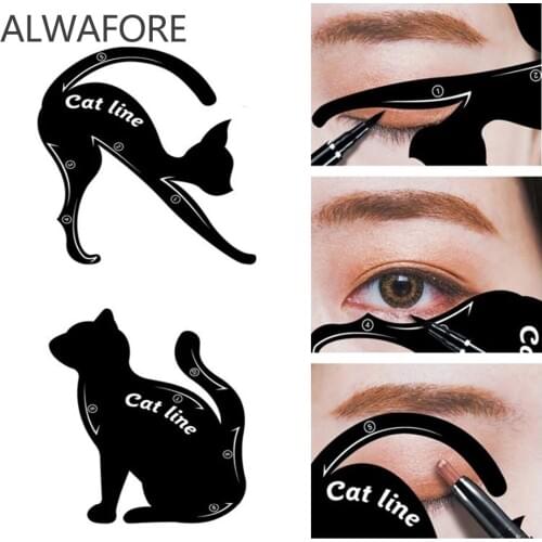 2pcs Eyeliner Stencils Eyeliner Stencil Template Shaping Tools Eyebrows Eye Shadow Makeup Tools Cat Eye Liner Stencil