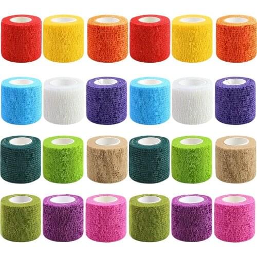 24 Pieces Self Adhesive Bandage Wrap Breathable Vet Wrap Cohesive Bandage First Aid for Pets Athletic Elastic Self Adherent Wrap