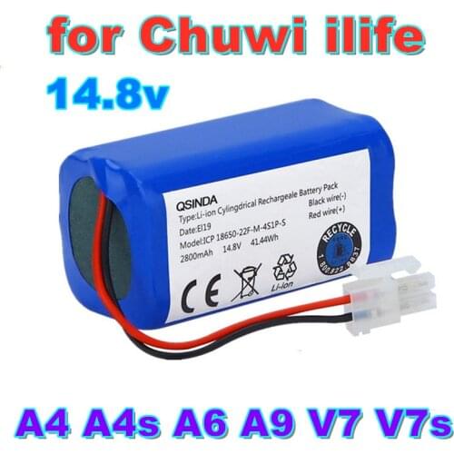 100% original Rechargeable Battery 14.8V 6800mAh robotic vacuum cleaner accessories parts for Chuwi ilife A4 A4s A6 A9,V7,V7s
