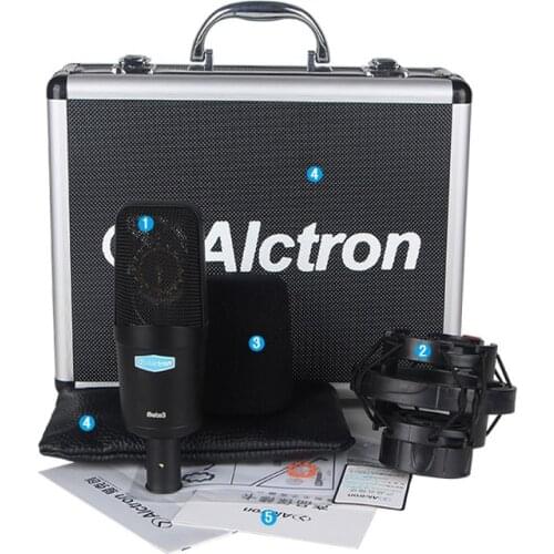 Alctron Beta3 Professional FET condenser microphone used in studio recording, stage performance