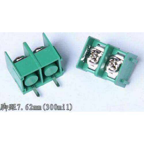 Free shipping 10pcs KF7.62mm-2P 20A 300V 7.62mm pitch connector pcb screw terminal block connector 2pin