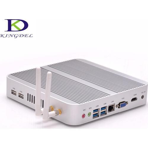 Fanless HTPC i5 Mini PC Core i5 5250U Intel HD Graphics 6000 Nettop Computer 16G RAM 256G SSD Wifi free HDMI VGA Bussiness PC