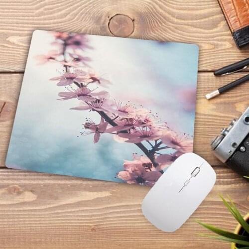 Big Promotion Cherry Blossoms Beautiful Flower Mouse Mat Mouse Keyboards Mat Small Mousepad For Boyfriend Mat 22X18CM