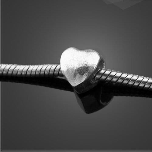 High quality 20 PCS/Lot 9.1mm*9.4mm antique silver plated polished DIY jewerly handmade heart beads charms