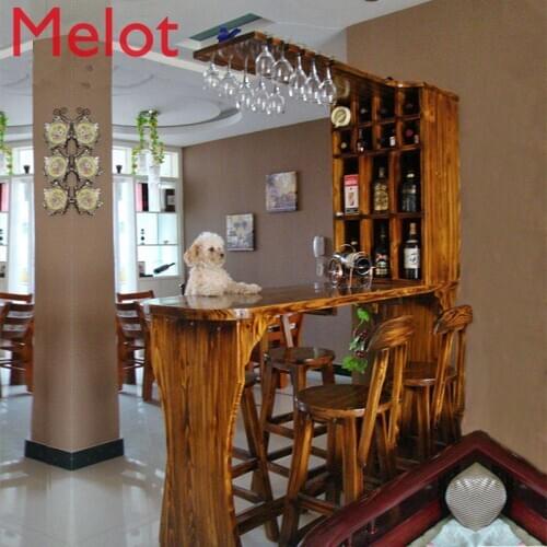 Household High-Grade Solid Wood Partition Wine Cabinet Bar Counter Combination Fashion Simple Modern Lobby Bar Counter