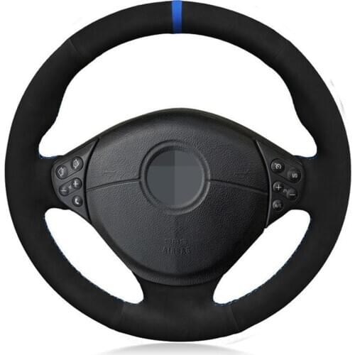 Car Steering Wheel Cover Hand-stitched Black Soft Suede For BMW M Sport E36 1996-2000 E39 1995-2001 M5 1998-2000 E38
