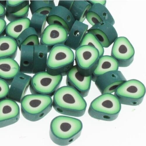 CHONGAI 100Pcs Avocado Beads Polymer Clay Beads Spacer Beads For Jewelry Making DIY Bracelet necklace 9X11mm