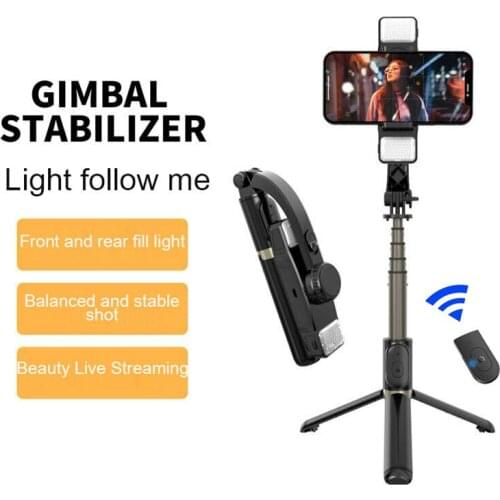 Double Fill Light Cell Phone Stabilizer Handheld Gimbal VLOG Video Live Anti-shake Bluetooth Remote Control Selfie Stick Tripod