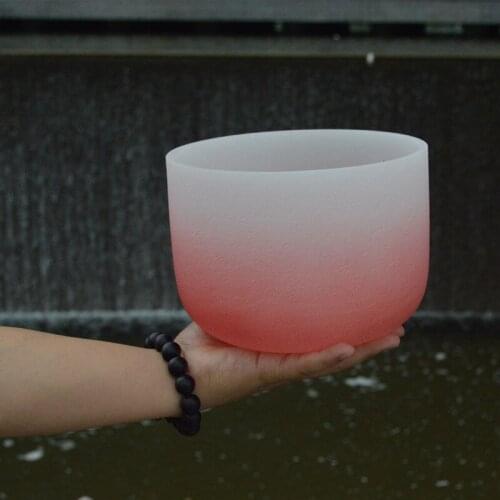 HF 9" or 10"Frosted Crystal Singing Bowl With Gradient Ramp CDEFGAB