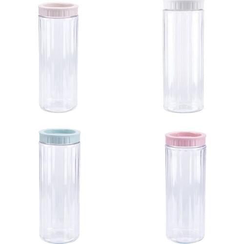 Kitchen Transparent Food Storage Container With Lids Durable Seal Pot Cereal Grain Bean Rice Sealed Plastic Milk Powder Jar