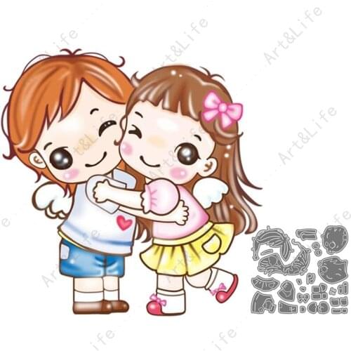 Sweetheart Girl and Boy Hot New Metal Cutting Dies Stencils for Making Scrapbook Album Birthday Paper Cards Embossing Cut Die