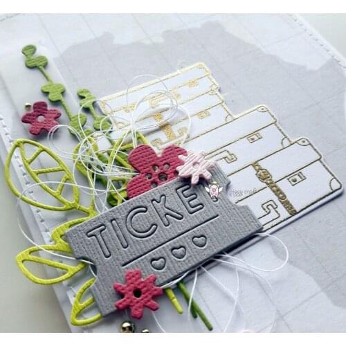 Mmao Crafts Metal Steel Cutting Dies New Travel ticket decoration Stencil For DIY Scrapbooking Paper/photo Cards Embossing Dies