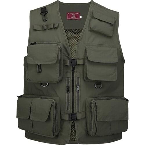 Multi Pocket Fishing Vests Quick Dry Breathable Outdoor Mesh Jackets Photography Hiking Vest Outdoor Sport Men Breathable Vest
